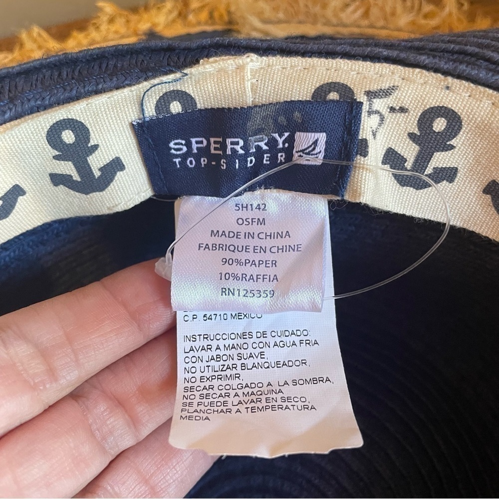 Sperry Top Sider Blue straw floppy hat - Picture 3 of 6